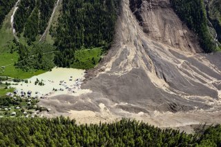 Vue aérienne de l'éboulement de Blatten